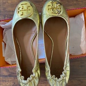 Tory Burch Reva Ballet Mirror Gold
